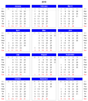 Excel Calendar Spreadsheet 12 Months with Days on the Side